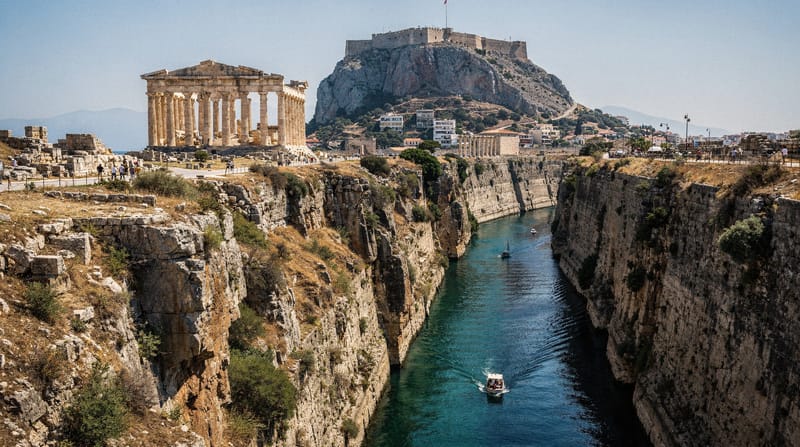 Ancient Corinth: Apostle Paul's city, the Acrocorinth and the canal